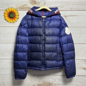 Moncler Lightweight Down Puffer Jacket Hooded Blue Legere Enfant Boys 12